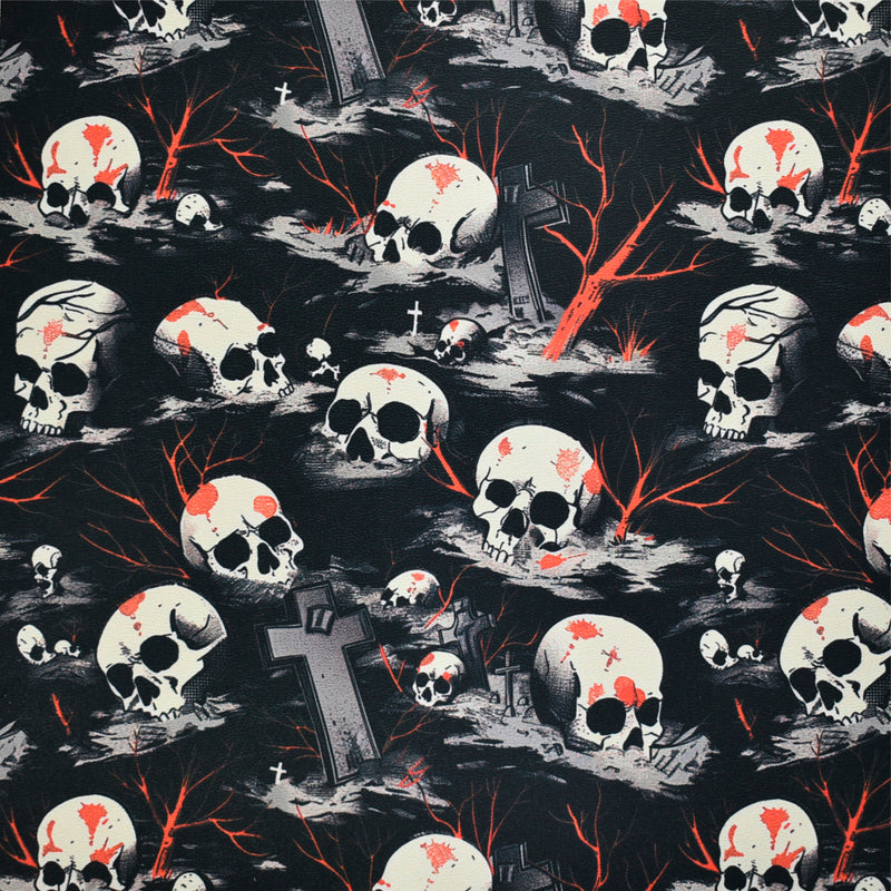 Graveyard Skulls on White .080"