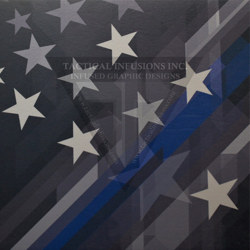 Thin Blue Line Abstract Flag on Light Grey .080